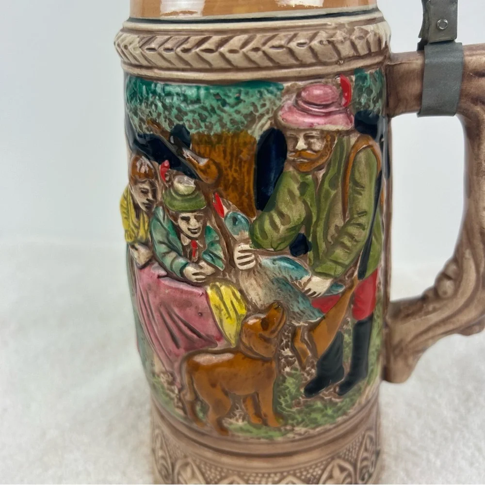 VTG TOYO 'RW' Japan German Style Lidded Beer Stein W/ Musical Movement WORKS